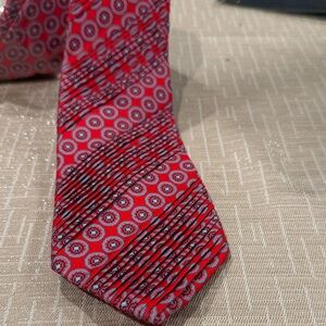 Stylish Red Pletead Men's Tie